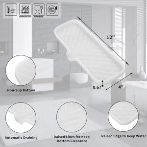 Silicone Bathroom Soap Dishes with Drain Spout for Organizing Sink Sponge Holder Dish Soap Tray Versatile Kitchen Sink Organizer - Product Image 2
