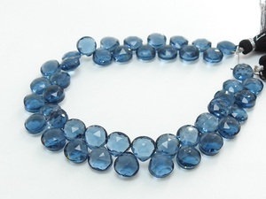 8mm London Blue Quartz Hydro Glass Faceted Heart Teardrop Loose Beads 8 Inch Strand For DIY Jewelry Making Wholesale - Product Image 1