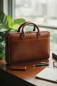 Classic Leather Executive <b>Laptop</b> Bag With Premium Craftsmanship And Spacious Interior For Professional Documents - Product Image 6