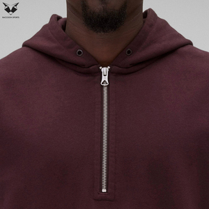 Ensemble de survêtement décontracté 2 pièces de qualité supérieure, disponible en différentes couleurs, pour hommes, avec sweat à capuche demi-zip et short. - Product Image 5