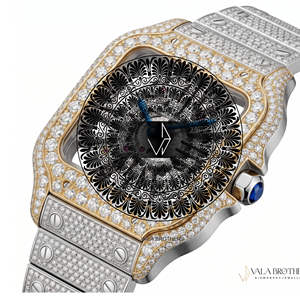 Montre Cartier en alliage de diamant, boîtier carré de 42 mm, verre saphir, mouvement mécanique ETA, analogique, unisexe, bracelet de luxe Vala's - Product Image 6