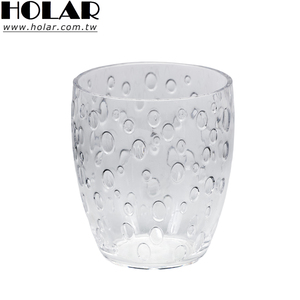 [Holar] Verre à jus en plastique réutilisable, incassable, texturé bulles, effet goutte de rosée, fabriqué à Taïwan, pour la restauration, l'hôtellerie et les mariages - Product Image 1