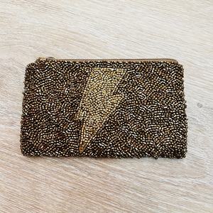 Sac à main rectangulaire en coton à thème sportif personnalisé, fait à la main avec des perles de verre noires de Géorgie, pour les occasions spéciales - Product Image 3