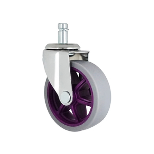 Roue pivotante de haute qualité de 3 pouces (75 mm) en TPR avec tige universelle chromée, roue pour meubles pivotant à 360 degrés - Product Image 1