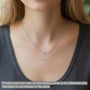 Sheri Jewels - Colgante de Diamante Natural con Corte Brillante Redondo en Oro Blanco Sólido de 18K para Mujer, Claridad SI1-2, 0.54ct - Product Image 4