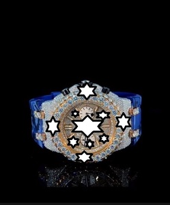 Luxury Men's Mechanical Watch Silicon Band Round Case Sapphire Crystal <b>Chronograph</b> Analog Dial Folding Clasp - Product Image 1