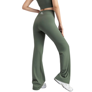 Women's Yoga Outfit Crop Top <b>Flare</b> <b>Leggings</b> Fitness Gym Activewear Set Stretch Sportswear Workout Clothing Wholesale Manuf - Product Image 4
