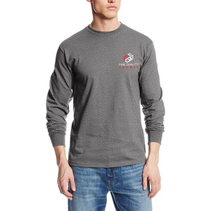 Camiseta de Manga Larga Lisa para Hombre, Diseño Sencillo, Venta al por Mayor, Ropa Masculina de Alta Calidad, Cuello Redondo, Diferentes Tallas - Product Image 1