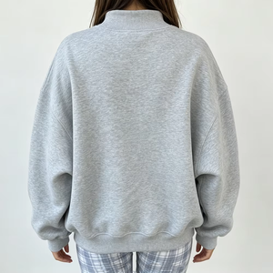 Sweat-shirts pour femmes, gris chiné, avec broderie et appliques colorées, coupe oversize, légers, style rétro USA, vêtements de marque privée - Product Image 4