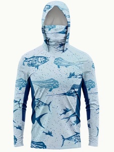 เสื้อตกปลาผู้ชาย โพลีเอสเตอร์ 100% ลายเรียบ ป้องกันรังสียูวี แห้งเร็ว ระบายอากาศได้ดี กันน้ำ UPF 50+ รับทำโลโก้ตามสั่ง ขายส่ง - Product Image 1