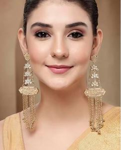 Women's Lightweight Gold Plated Alloy Drop Earrings Beads Artistic Crystal Rhinestone Imitation Pearl Oval Cut Claw Setting - Product Image 1