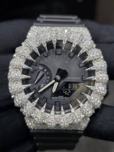 Reloj Hyper Ice GA2100 Modificado Personalizado, Caja de Metal Pesado, Aspecto de Diamantes de Primera Calidad, Reloj de Pulsera Analógico de Buceo, Estilo Urbano Hip Hop - Product Image 6