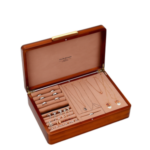 Caja de Madera Maciza para 10 Relojes con Cojines, Organizador de Joyas para Anillos y Collares - Product Image 1