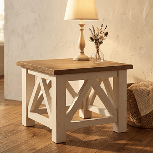 Tabouret en teck massif écologique et durable Danila, style scandinave moderne minimaliste, finition naturelle pour salon, villa, hôtel - Product Image 5