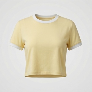 เสื้อครอปท็อปผู้หญิงผ้าฝ้ายพรีเมียมสีสันตามสั่ง น้ำหนักเบา สไตล์สตรีทแวร์ แห้งเร็ว เสื้อเชิ้ตสีพื้นแบบปรับแต่งได้ ชุดออกกำลังกาย - Product Image 1