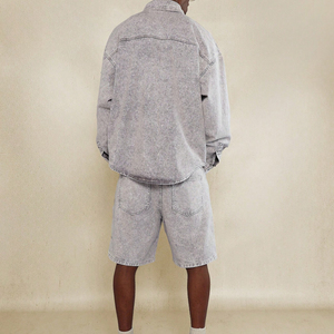 Spezia International OEM ODM Service Summer Men's Streetwear Casual Shorts Sets Breathable 100% Cotton <b>T</b>-<b>Shirt</b> and Denim Shorts - Product Image 2