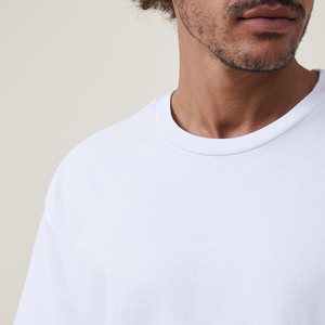 New Arrival 200g Cotton Short Sleeve Solid Blank T-Shirt O-Neck Loose Fit Men's Summer <b>White</b> T-Shirt New for Women Men - Product Image 5