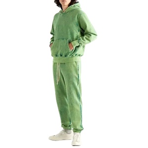 Ensemble de survêtements zippés personnalisés avec patch de détresse et sweat à capuche et pantalon de survêtement délavés à l'acide survêtement évasé pour hommes et femmes 2026 - Product Image 2