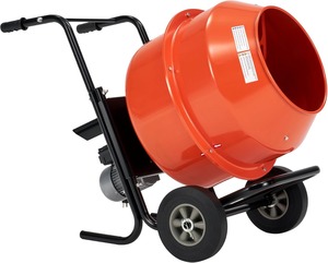 Bétonnière électrique, 375W, machine à béton portable sur chariot avec tambour de 140L - Product Image 1