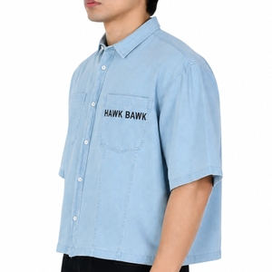Chemise en jean à manches courtes pour homme – Qualité supérieure, douce, respirante, élégante, durable, confortable, légère, idéale pour l'été - Product Image 3