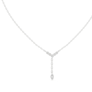 Pendentif en or rose 14 carats avec diamants de laboratoire marquise et ronds pour femme |   Vêtements de mariage |   Nouveau diamant cultivé - Product Image 5