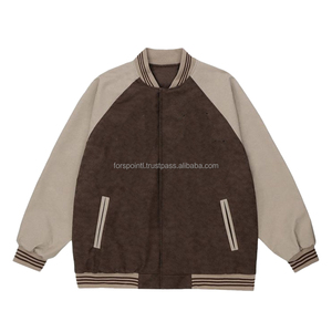 Oem Haute Qualité Écusson Brodé Hommes Collège Personnalisé Blouson de Baseball Blouson Varsity Letterman à Manches en Cuir - Product Image 6
