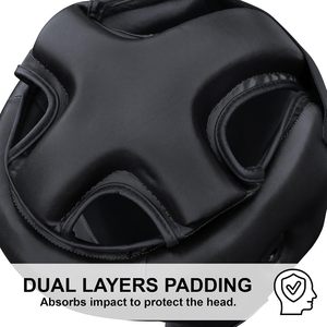 Protector de Cabeza de Boxeo Farabi, Transpirable, de Cuero PU, Casco Protector de Media Cara, Correa Ajustable, para Entrenamiento de MMA, Kickboxing, Taekwondo, Talla XL - Product Image 5