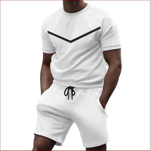 Custom Made Men's Casual <b>Twin</b> <b>Sets</b> with Custom Logo Design 100% Cotton Quick Dry T-Shirt and Shorts Matching for Summer - Product Image 3