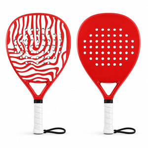 Raqueta de Pádel Teardrop con Estampado Animal, Plástico Rojo, Ligera, Agarre Antideslizante, para Diversión en el Patio Trasero, Ajuste Universal - Product Image 1