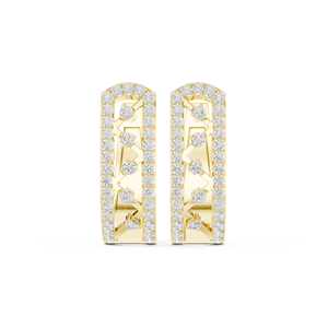 18K Gold Plated 925 <b>Sterling</b> <b>Silver</b> Diamond Look Round Zircon Bali <b>Hoop</b> <b>Earrings</b> Elegant Daily Wear Women - Product Image 2