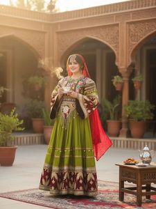 OEM & ODM Service Custom Logo Afghani <b>Dress</b> For Women Hand Made 3 Piece Afghan Kuchi Frock With Shawl & Pants Casual <b>Dresses</b> - Product Image 6
