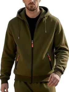 Hooded 100% Cotton Terry Knitted 300g Solid Two-Piece Winter Streetwear Men's Tracksuit Set Stylish Comfortable Long Sleeve - Product Image 5