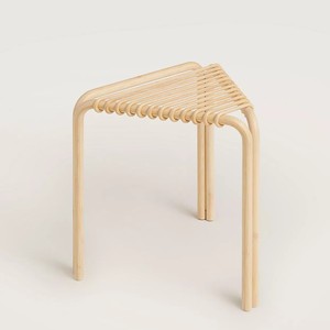 Triangle light wood counter <b>stool</b> natural rattan ottoman <b>stools</b> eco friendly home furniture - Product Image 1