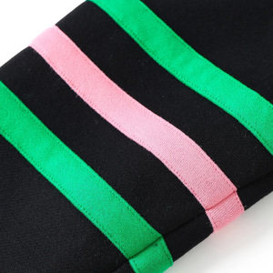 Custom Aka <b>Cardigan</b> <b>Sweater</b> Cotton Fleece Black Color Block Striped V-Neck Button Up Knitwear Casual Streetwear Factory direct - Product Image 5