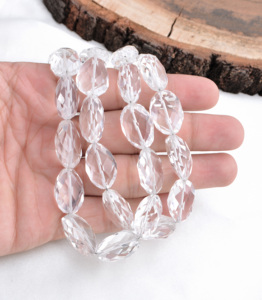 Offre Spéciale : Pierres Précieuses Ovales Facettées en Cristal Blanc, 2 Fils, pour la Fabrication de Bijoux Fins - Product Image 3