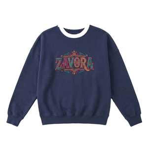 Wholesale Custom Logo Navy Blue Crewneck Sweatshirts High Quality Streetwear Apparel Manufacturer Unisex Cotton Hoodies Supplier - Product Image 2