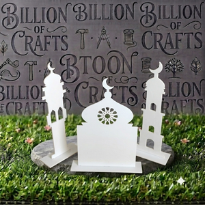 Centro de Mesa Decorativo de MDF Hecho a Mano con Diseño de Mezquita para Ramadán, Estilo Arco Negro, para Uso en Interiores - Product Image 4