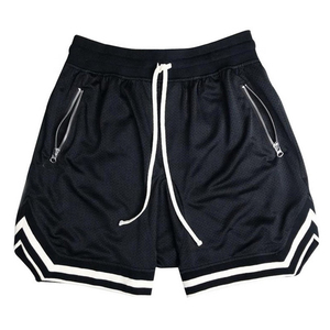 Shorts de basketball pour hommes en mesh avec poche zippée et cordon de serrage, pour la gym, le sport, la course, l'entraînement, le fitness, vêtements athlétiques, personnalisables, vente en gros, OEM, nouveauté - Product Image 4