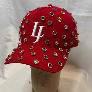 Gorra de Béisbol Personalizada con Logotipo Bordado en 3D y Pedrería, Gorra de Béisbol Ajustada de Moda para Hombre, Gorra de Alta Calidad - Product Image 1