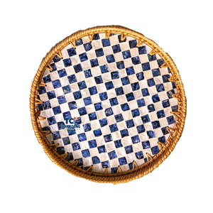 Fabricant de confiance : Plateau en rotin nacre de luxe pour présentation et service, Vietnam - Product Image 1