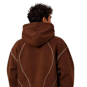 Men Fleece <b>Full</b> <b>Zip</b> <b>Hoodie</b> Tracksuit Set Cuffed Jogger Trousers Relaxed Fit Casual Winter Two Piece Lounge Outfit - Product Image 4