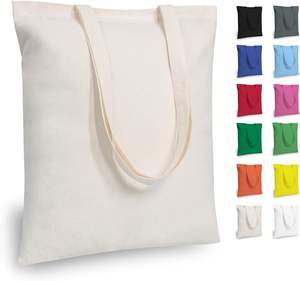 Bolsa de compras de algodón de 3.1 oz, 100 GSM, ligera, premium, de buena durabilidad y grosor, para su diseño con logotipo promocional. - Product Image 3
