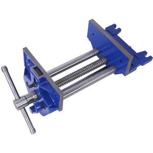 Morsa da banco per falegnameria resistente con ganascia da 7 pollici, azione rapida, leva a sgancio rapido e regolazioni rapide, in ghisa blu - Product Image 1