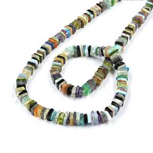 Cuentas cuadradas Heishi lisas de piedras preciosas naturales, 4-6 mm, cuentas sueltas para hacer joyas, collar, pulsera, manualidades, a granel - Product Image 2