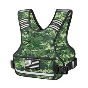 Gilet lesté noir à double sangle en tissu Oxford avec bande réfléchissante et poches horizontales pour la course à pied, la vitesse, le cardio, l'exercice et le fitness - Product Image 4