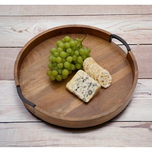 Bandeja Rectangular Rústica Vintage para Servir, con Asas de Cuerda, para Madera - Venta al por Mayor - Product Image 3