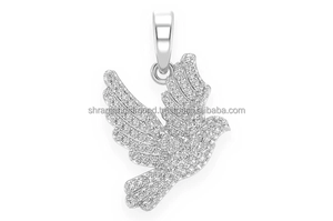 Collar con Colgante de Paloma Personalizado en Plata 925 Chapada en Oro, con Incrustaciones de Circonitas Naturales de Corte Brillante, Joyería Fina de Lujo, Regalo - Product Image 6