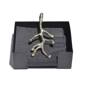 Trending White <b>Marble</b> Display Tissue Stand With Gold Plated Casted <b>Large</b> Leaf Hot Selling Wedding Napkin/Tissue Holder by TCD - Product Image 5