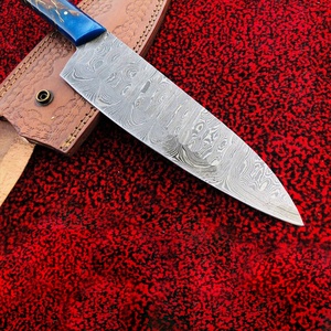 UMAR FAROOQ CKS-63 Custom Handmade Modern Chef <b>Knife</b> Extra <b>Sharp</b> Forged Damascus Steel Blade 8in Length Ambidextrous 3.0mm Resin - Product Image 3