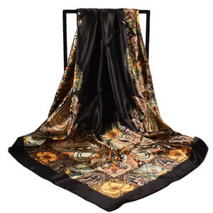 Châle long en satin pour femme, élégant, vintage, nouveau motif nuage parfumé, écharpe en polyester et soie durable - Product Image 3